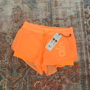 ALO Yoga Layered Ambience Shorts- NWT Neon Apricot